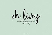 Oh Livey brush script font, a Script Font by Angele Kamp (Thumbnail 1 of 8)