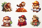 Cute Beaver Clip Art, Woodland Anima, an Animal Illustration by RobertsArt (Thumbnail 5 of 7)