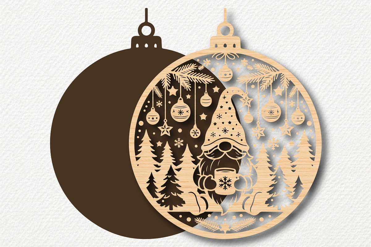 Christmas Gnome Ornament SVG, a Work Illustration by Digital Artistic99 (Photo 2 of 4)