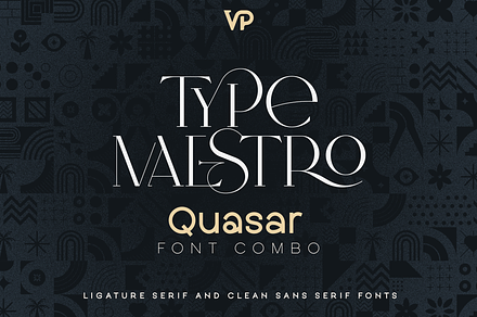 SALE! Type Maestro + Quasar font duo, a Serif Font by VP Fonts