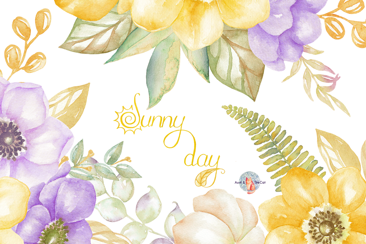 Sunny Day Watercolor Clipart, an Illustration by AurAandTheCat (Photo 1 of 5)