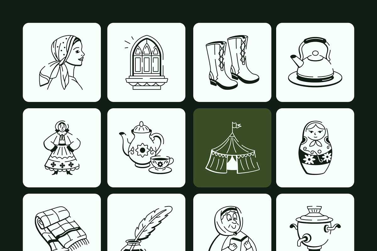 Russian Doodle Icon, an Outline Icon by Vectors Market (Photo 8 of 8)