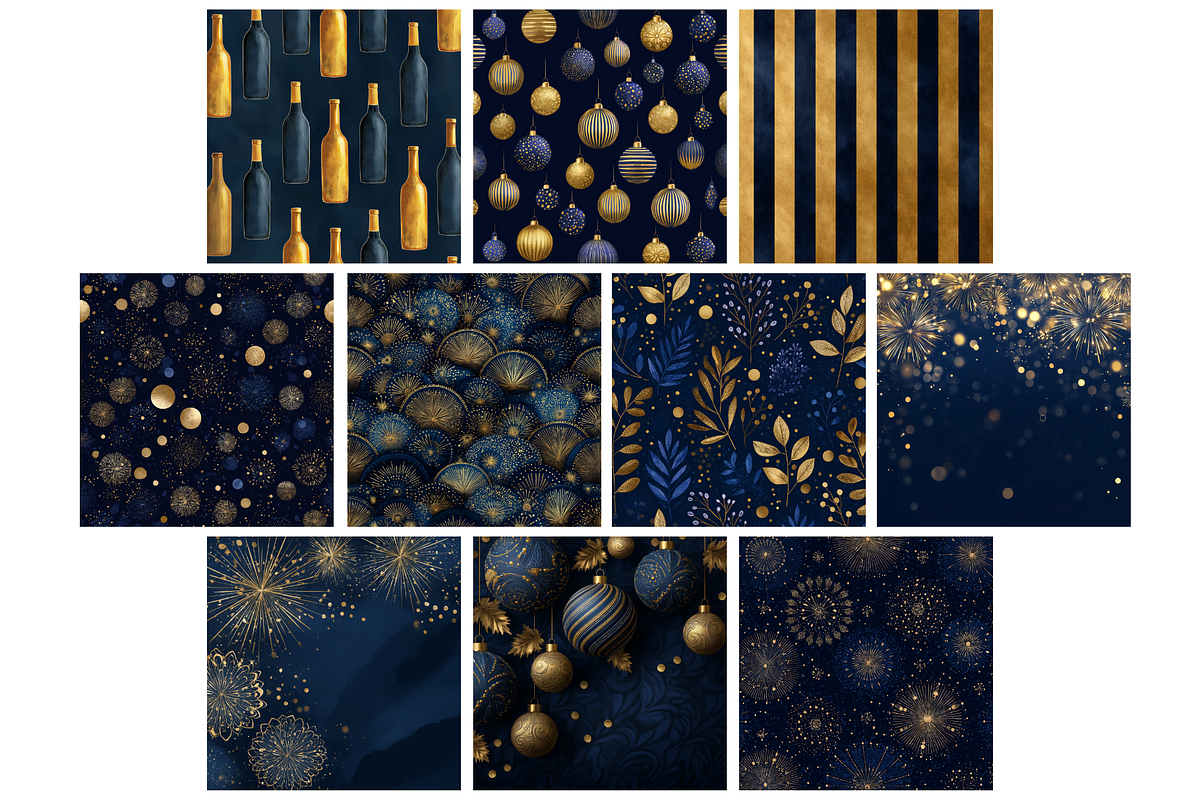 New Year's Midnight Glam Backgrounds, a Background Graphic by NadiaTheronArt (Photo 3 of 5)