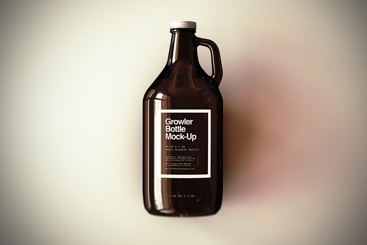 Growler Beer Bottle Mock-Up, a Household Mockup by TSOBG (Photo 23 of 33)