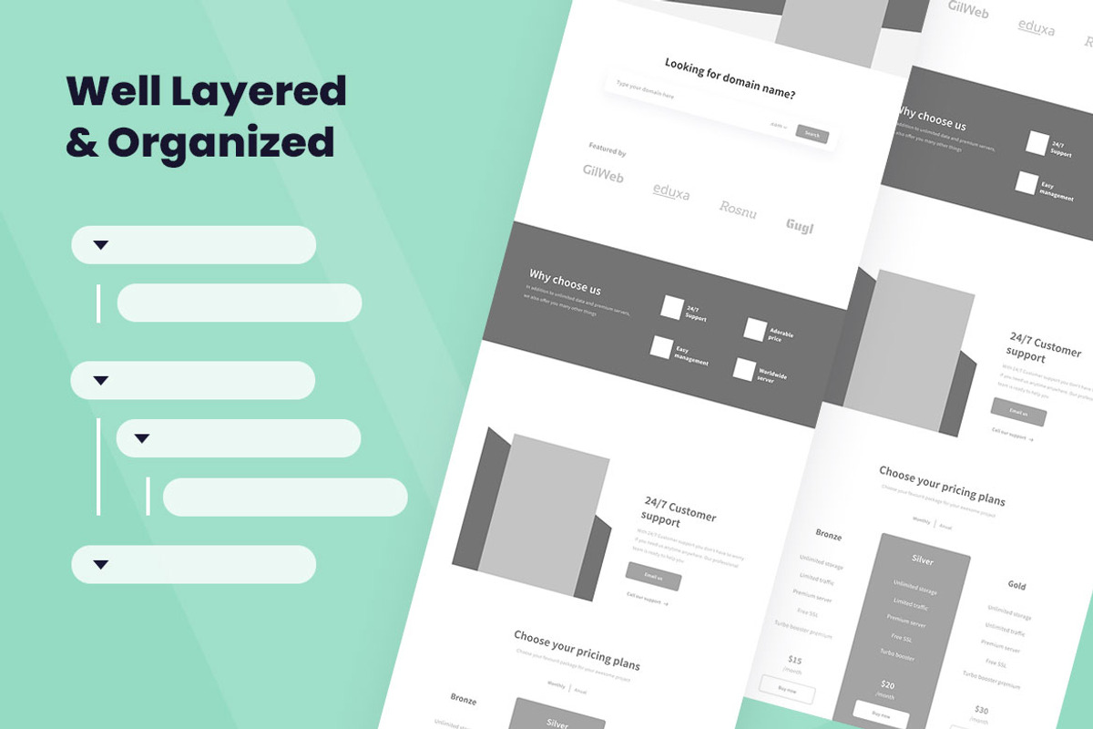 Hosting Server Wireframe Website, a Wireframe Template by INSPR STD (Photo 5 of 6)