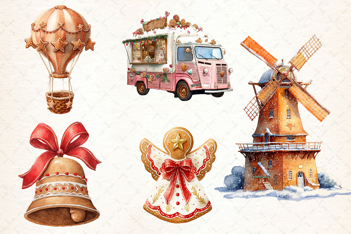 Gingerbread Clipart Bundle, an Illustration by Libby Wishes (Photo 4 of 7)