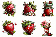 Whimsical Summer strawberry clipart, an Illustration by Designworld (Thumbnail 4 of 7)