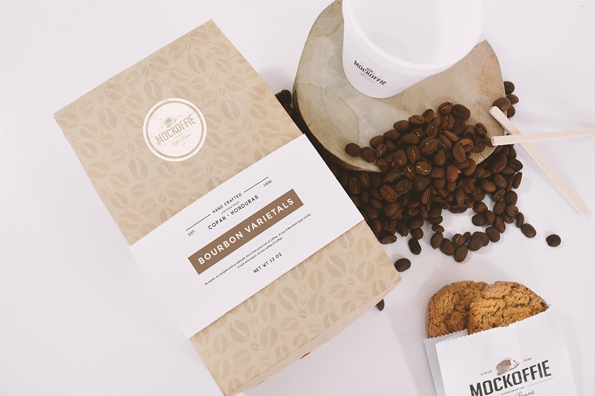 Coffee Bag and Cup Mockup, a Product Mockup by eamejia (Photo 1 of 2)