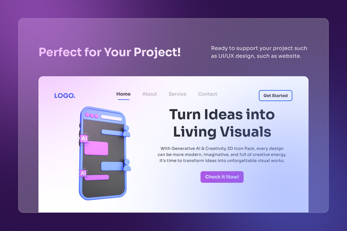 Generative AI & Creativity 3D Pack, an Illustration by twinstd (Photo 5 of 7)