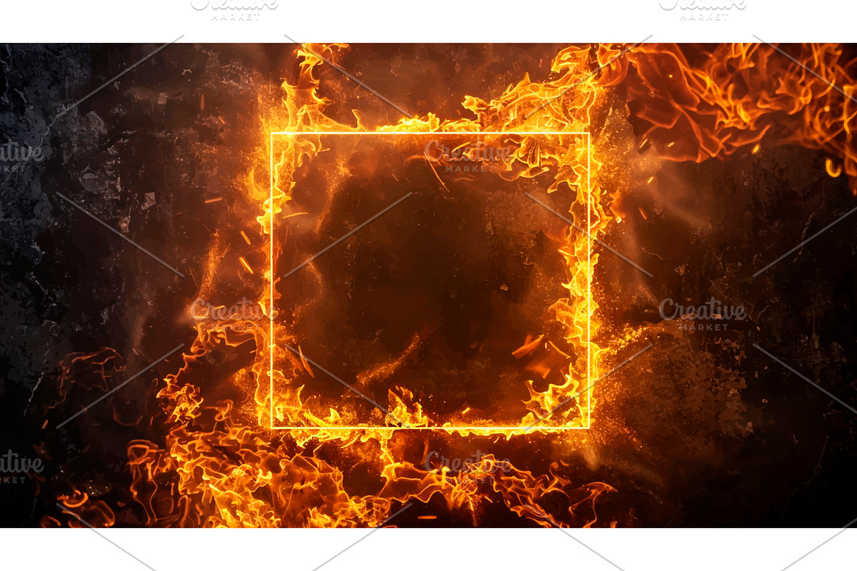 Golden Square Surrounded By Bright, an Illustration by LadadikArt