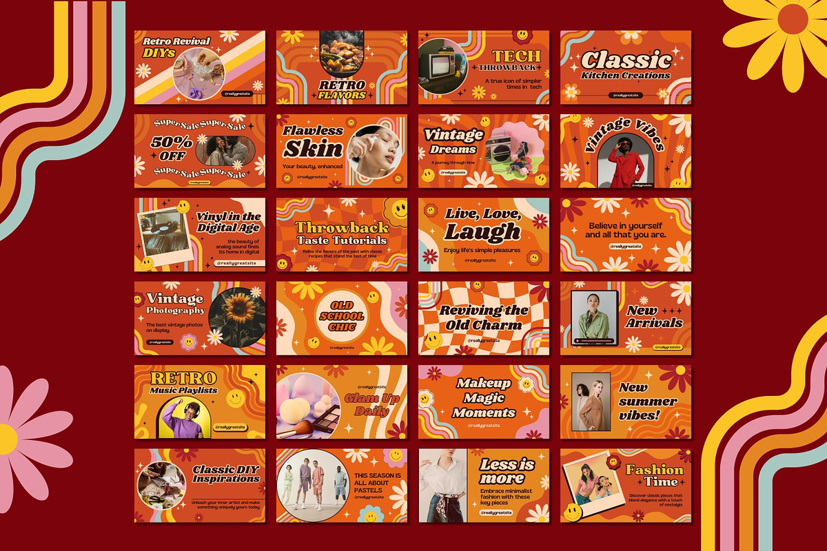 50 Retro Cover Templates Groovy, a Templates & Theme by TemplateCastleStore (Photo 2 of 9)