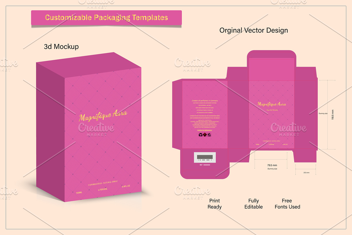 3d Box Design die cut template, an Object Graphic by sumonuix (Photo 3 of 3)