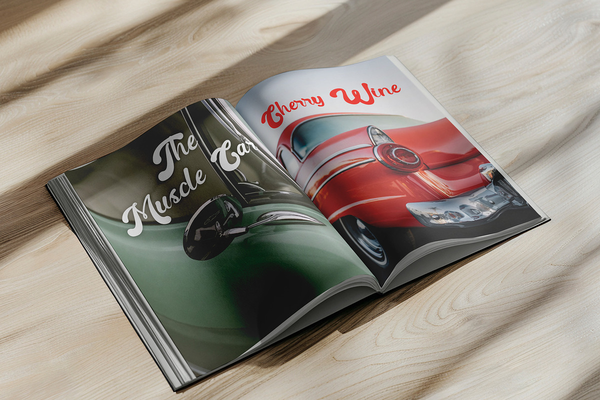 Reista – Bold Retro Script Font, a Script Font by Imiftype Studio (Photo 3 of 7)