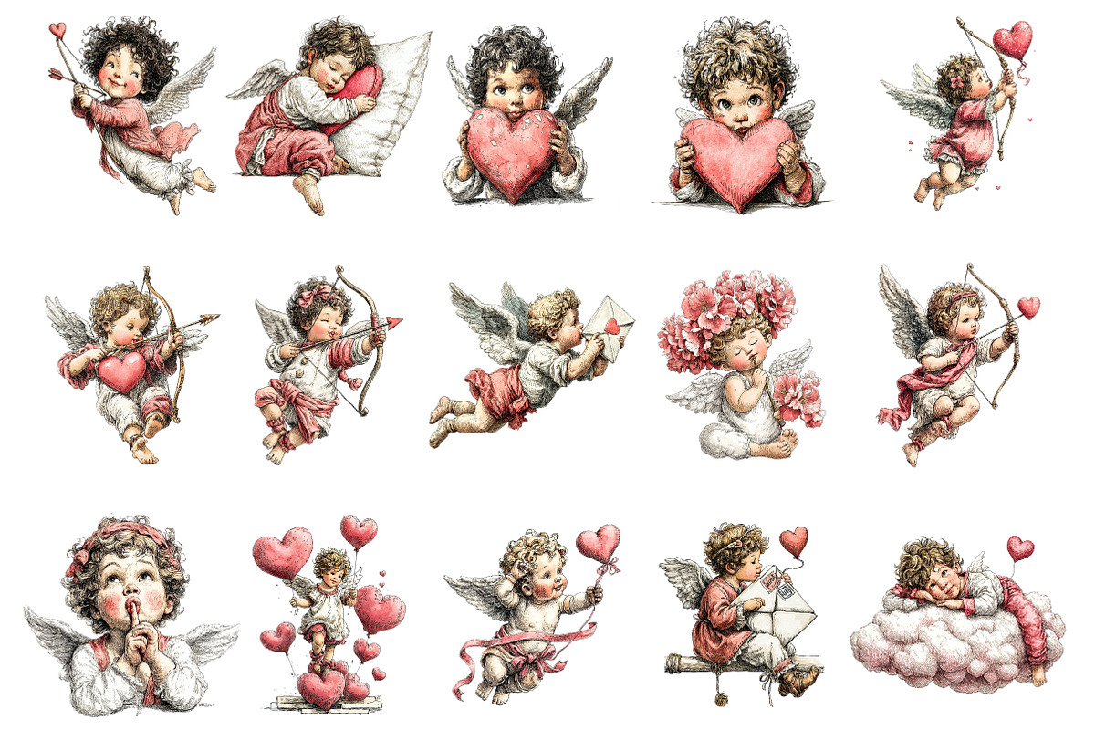 Valentines Cupid Clipart, an Illustration by OK Design (Photo 3 of 6)