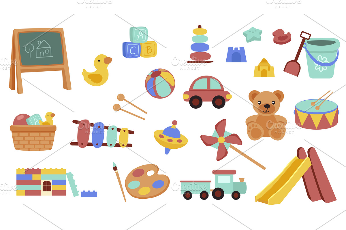 Cute kids toys, an Object Illustration by alexdndz