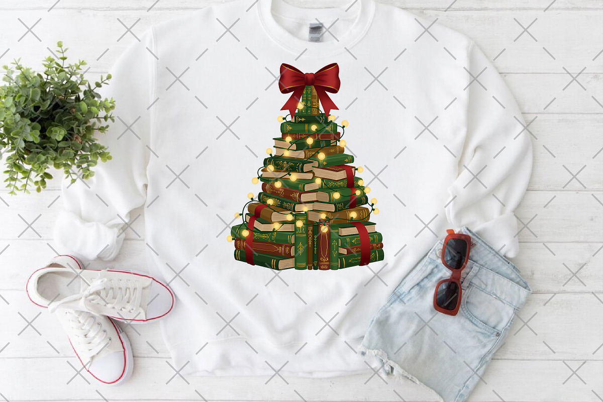 Christmas Book Tree Librarian PNG, an Illustration by Craft Nest (Photo 5 of 6)