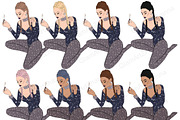 Magic Girls Clipart, a Person Illustration by GlamArtZhanna (Thumbnail 4 of 4)