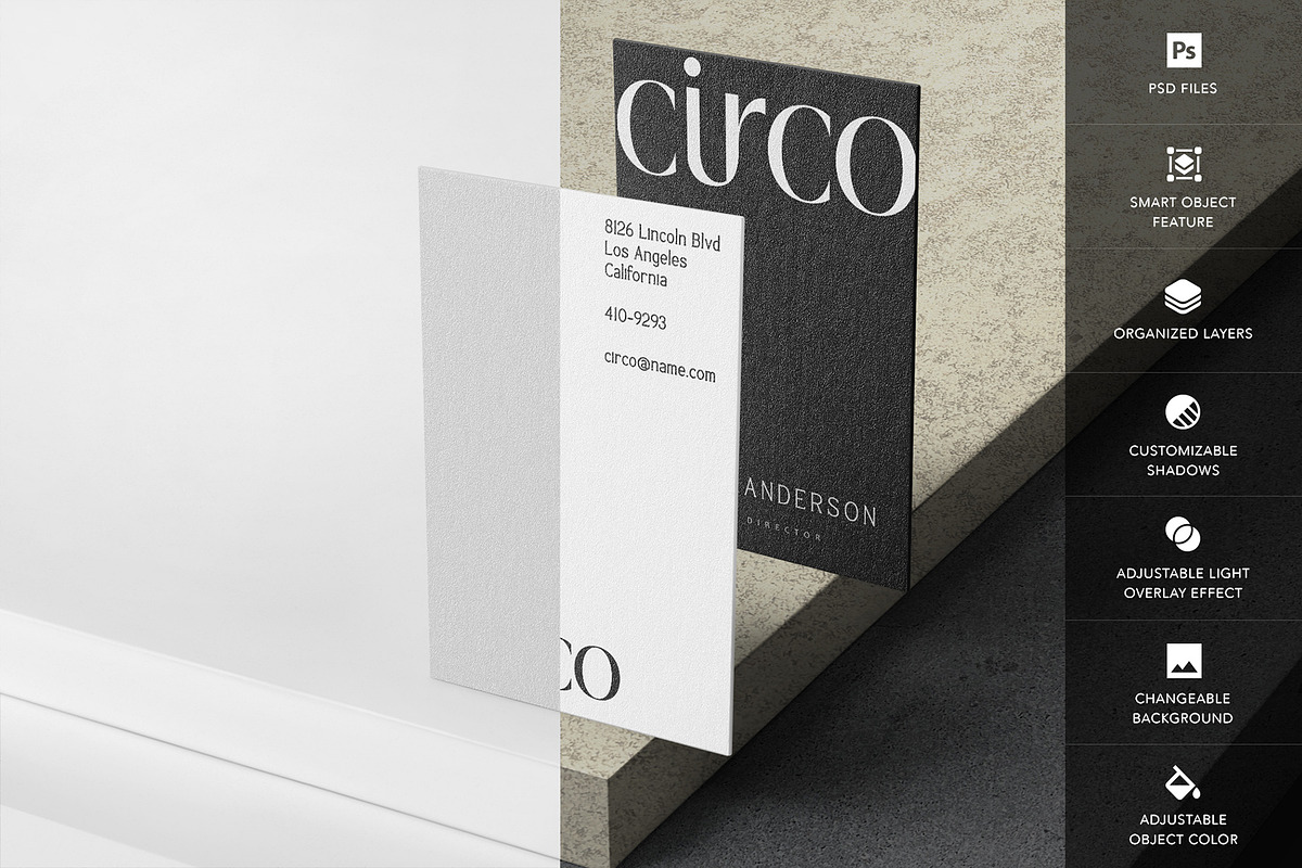 Vertical Business Card Mockup, a Product Mockup by GfxFoundry (Photo 2 of 9)