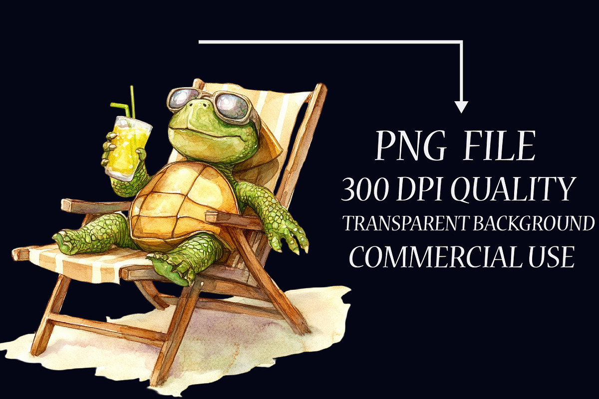 Summer Turtle Sublimation Clipart, an Illustration by Libby Wishes (Photo 6 of 7)