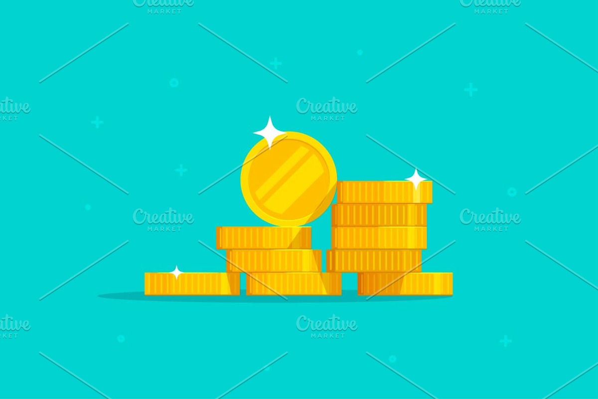 Coins Money Stack Pile Icon Vector, an Illustration by vladwel (Photo 1 of 2)
