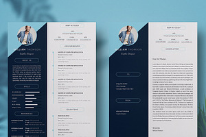 Dark & Light Blue Resume/cv