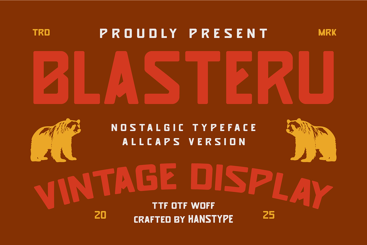 Blasteru - Retro Font, a Font by Hanstype.com (Photo 1 of 6)