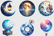 Mystical Moon Sublimation Clipart, an Illustration by Black Bird Studio (Thumbnail 3 of 6)