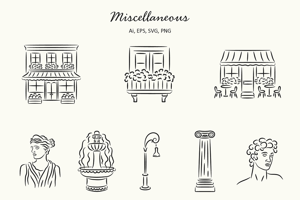 La Dolce Vita Hand-Draw Collection, an Object Illustration by NatalieArtShop (Photo 2 of 14)