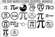 Pi Day Math Icons Quotes Set, an Illustration by Designer_Momina (Thumbnail 1 of 13)