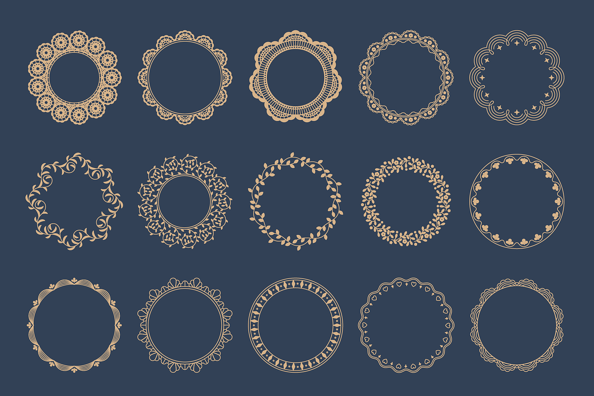 Line Lace Frames - vector designs, an Object Graphic by venimo (Photo 13 of 14)