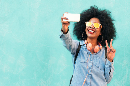 Self portrait of young afro woman stock photo containing woman and black, a Person Photo by nunezimage