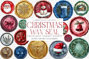 Christmas Wax Seal Clipart PNG, an Illustration by SinaCreation