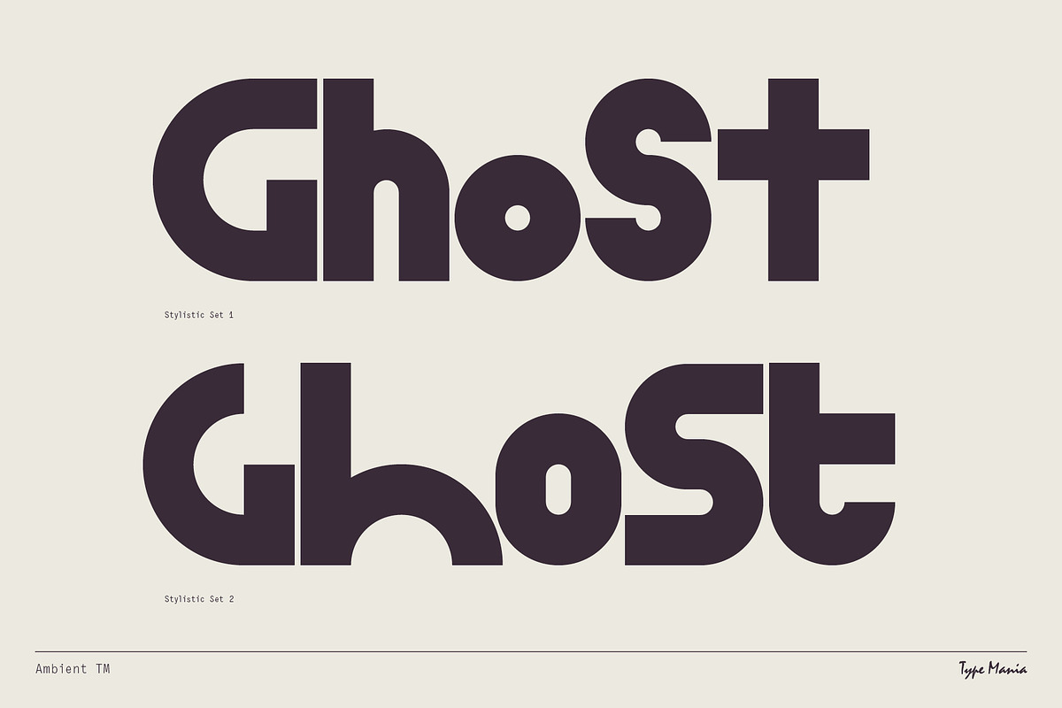 Ambient TM – Experimental Geometry, a Sans Serif Font by Type Mania (Photo 5 of 11)