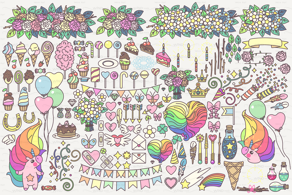 vector SET Unicorns time, an Object Graphic by WINDmade (Photo 14 of 14)