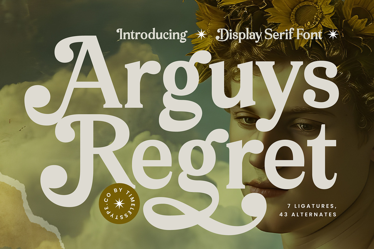 Arguys Regret Display Serif Font, a Serif Font by timelesstype.co (Photo 1 of 20)