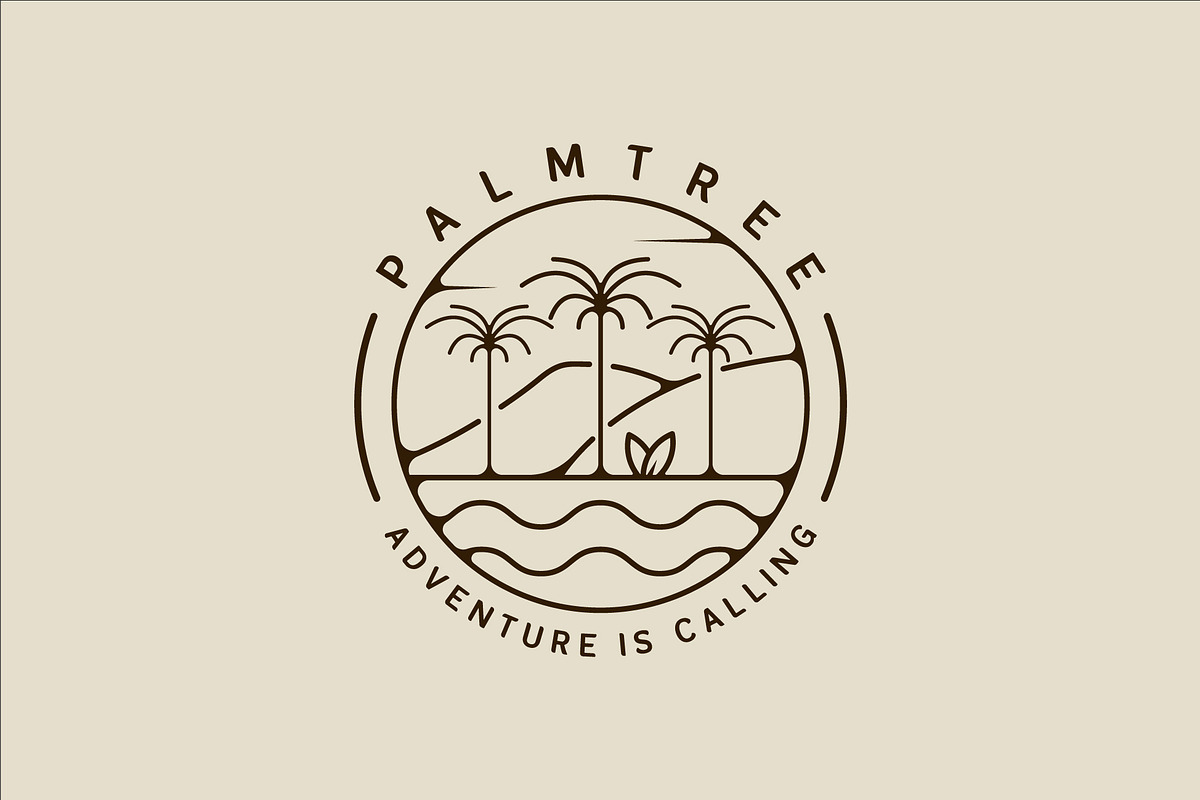 palm tree and surfing beach logo, a Branding & Logo Template by zyxroun shop