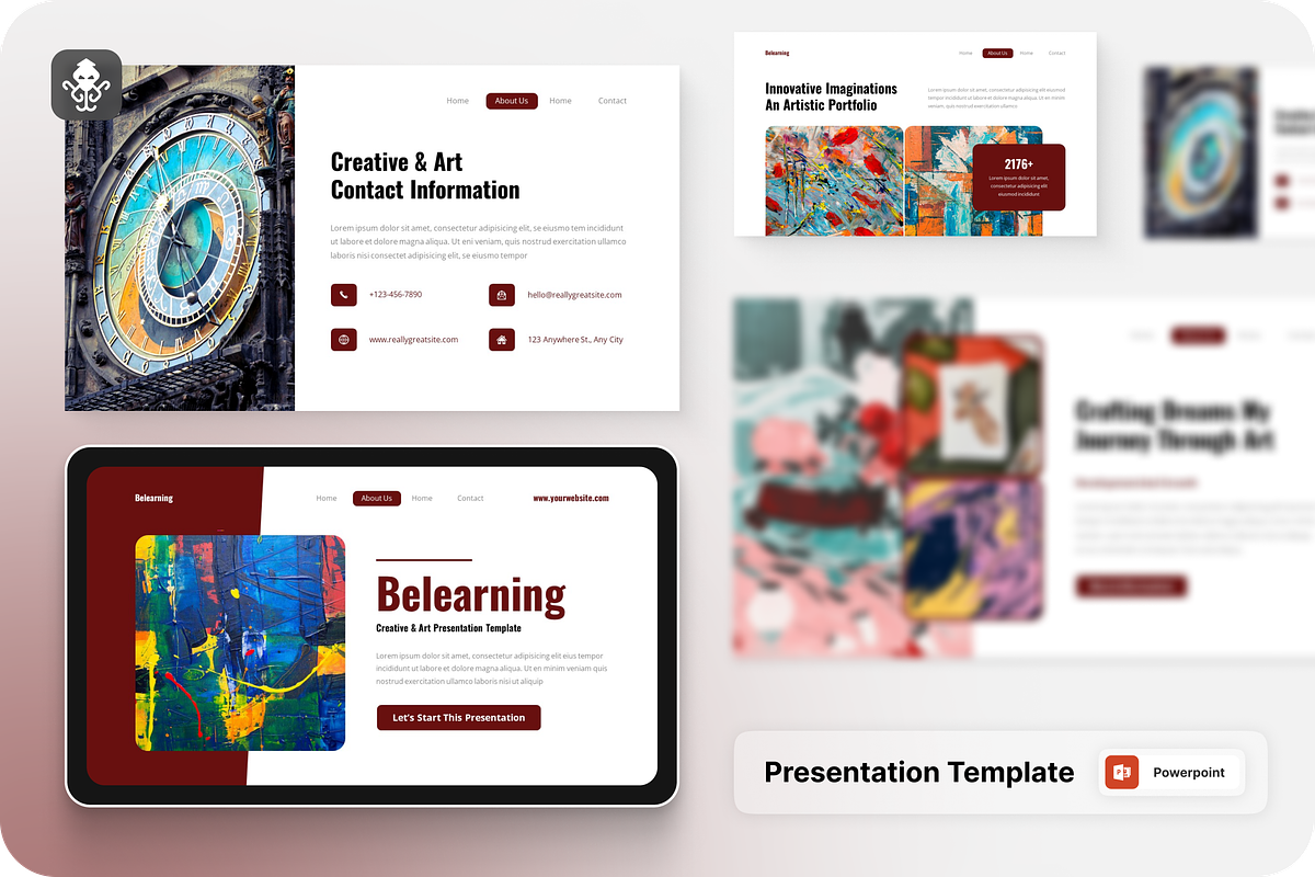 Creative & Art PowerPoint, a Presentation Template by SquidPixey (Photo 1 of 6)