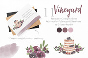 Watercolor Vineyard Elements, an Illustration by Momo Studio (Thumbnail 4 of 16)