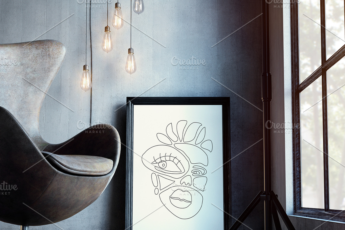 Abstract Face Printable Wall Art, a Background Graphic by C Design Studio (Photo 2 of 16)
