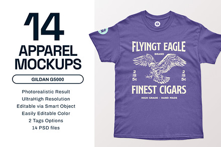 Gildan Mens Adult T-Shirt Mockups, a Shirt Mockup by GraphicHero