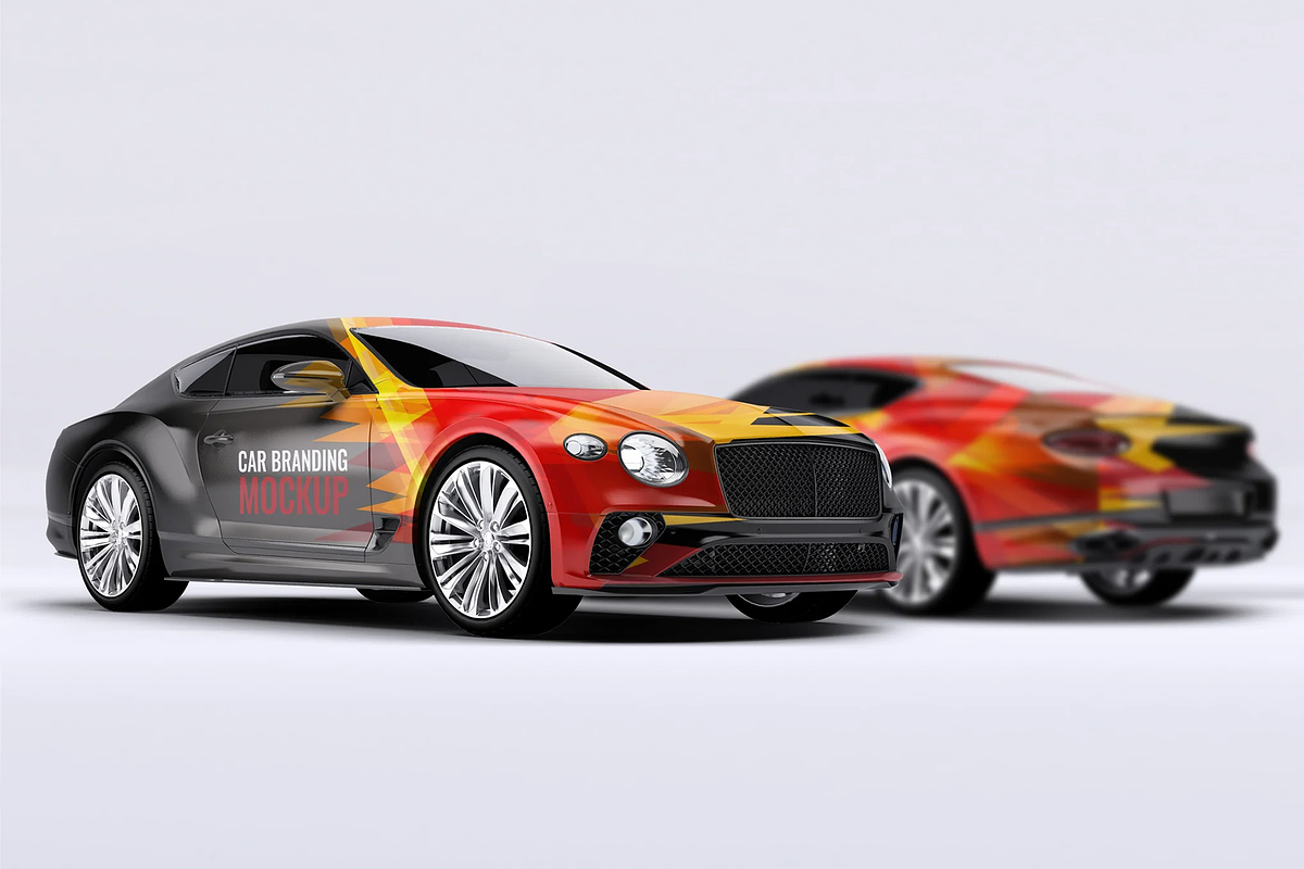 Bentley Continental Car Mock-Up, an Advertising Mockup by Se٧enStudio (Photo 2 of 3)