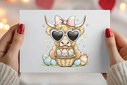 Easter Day Highland Cow PNG, Cute Co, an Illustration by DreamPrint404 (Thumbnail 2 of 7)