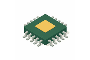 Isometric Microchip vector, a Technology Illustration by AlexArt
