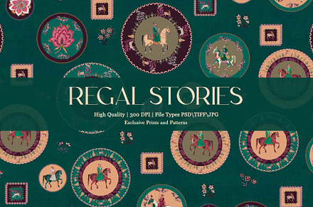 Regal Stories Prints & Patterns, a Pattern Graphic by GND ART STUDIO