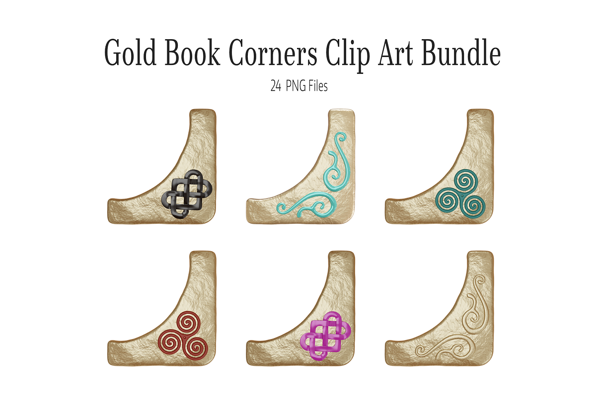 Celtic Gold Book Corner Clipart, an Object Graphic by 3PointsCreative (Photo 1 of 6)