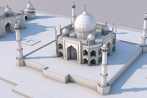 Low Poly Taj Mahal Landmark