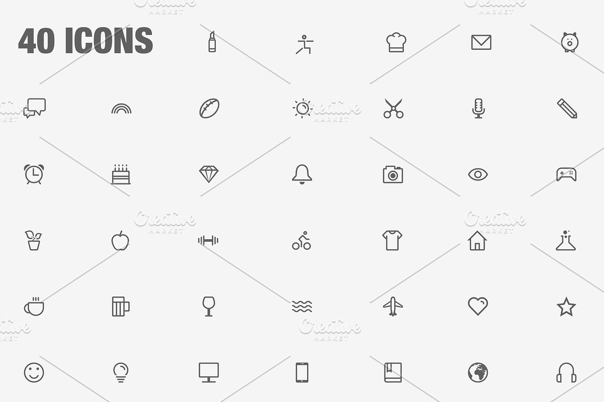 40 Instagram Stories Highlight Icons, a Social Media Template by Em & Dash (Photo 2 of 11)