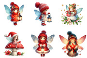 Watercolor Christmas Fairy Clipart, an Illustration by SinaCreation (Thumbnail 3 of 7)