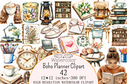 Watercolor Boho Planner Clipart, a Seasonal Illustration by Design Market (Thumbnail 1 of 5)
