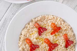 Creamy Italian risotto with crayfish, a Food & Drink Photo by Alexander Prokopenko